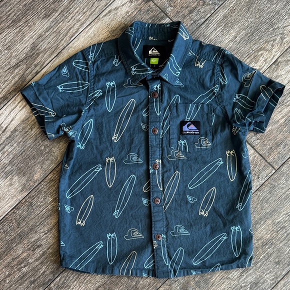 Quiksilver Kids' Navy Surfboard Pattern Shirt - Picture 1 of 14